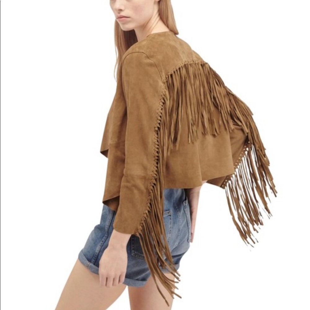 Honey 75fne real leather Suede Ls 20 Tan Jacket French connection